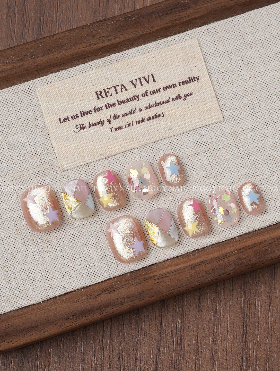 【七巧板】纯手工穿戴甲多巴胺手绘糖果色系猫眼可爱日常显白美甲