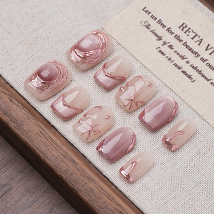 Piggy【星月神话】手工穿戴甲猫眼不规则日常短甲片小众ins风