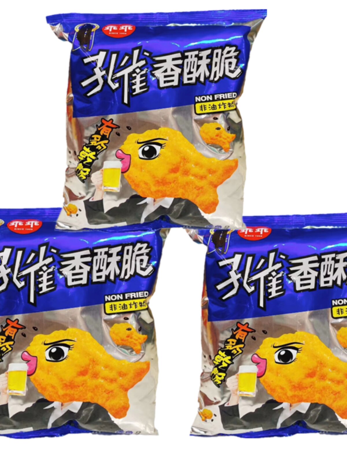 一份3包 包邮台湾进口乖乖孔雀香酥脆40g香鱼酥 休闲零食香脆好吃