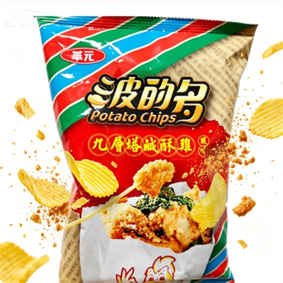 papi&曲家瑞老师同款台湾波的多九层塔咸酥鸡风味网红零食小吃