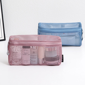 新款 网纱旅行洗漱包透明收纳袋小包化妆品刷包 网眼化妆包女便携式