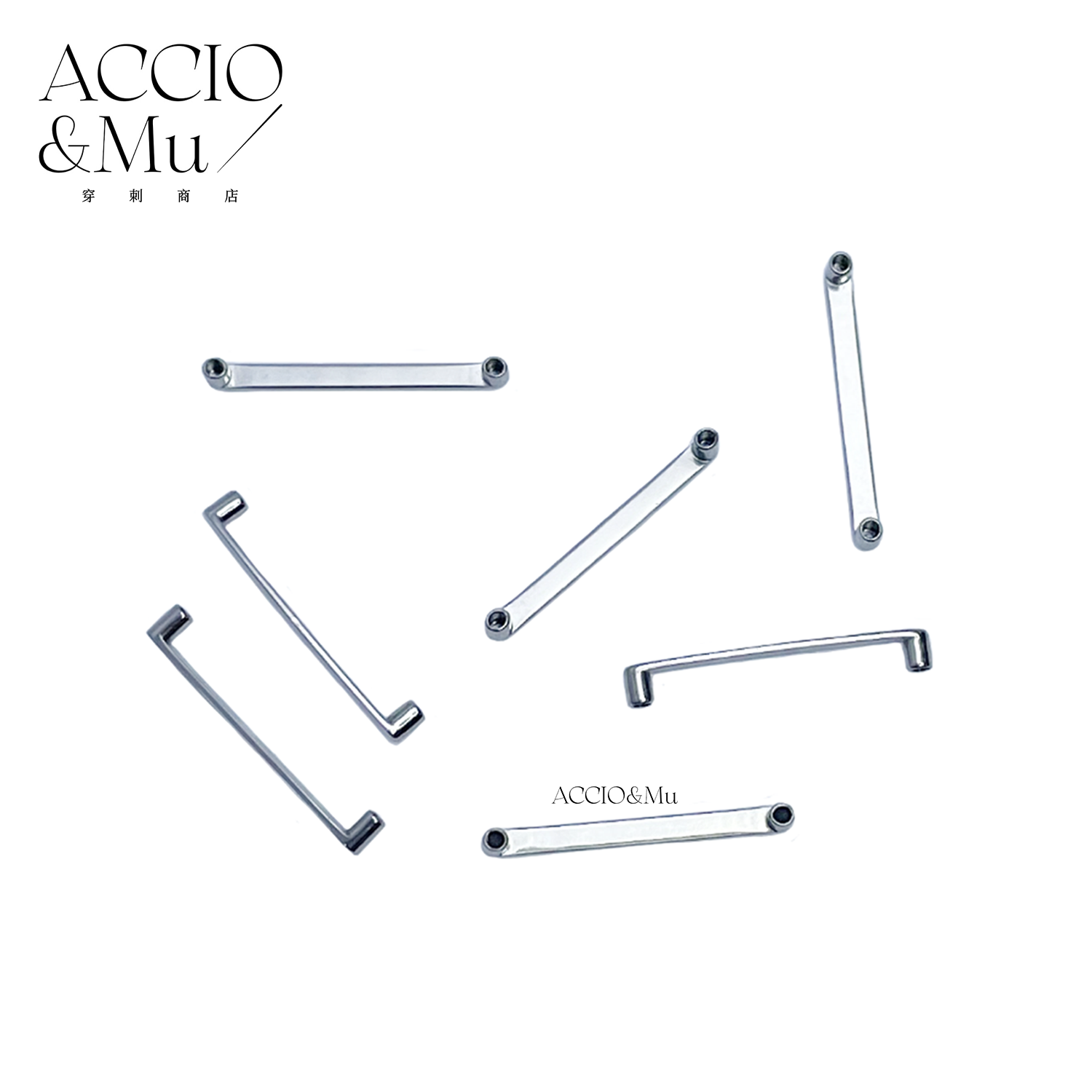 ACCIO&Mu医用f136植入级钛合金直角埋钉底座1.2牙口14g穿刺饰品