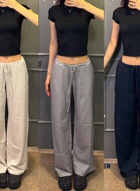 BM小海鸥新款松紧腰抽绳休闲裤女