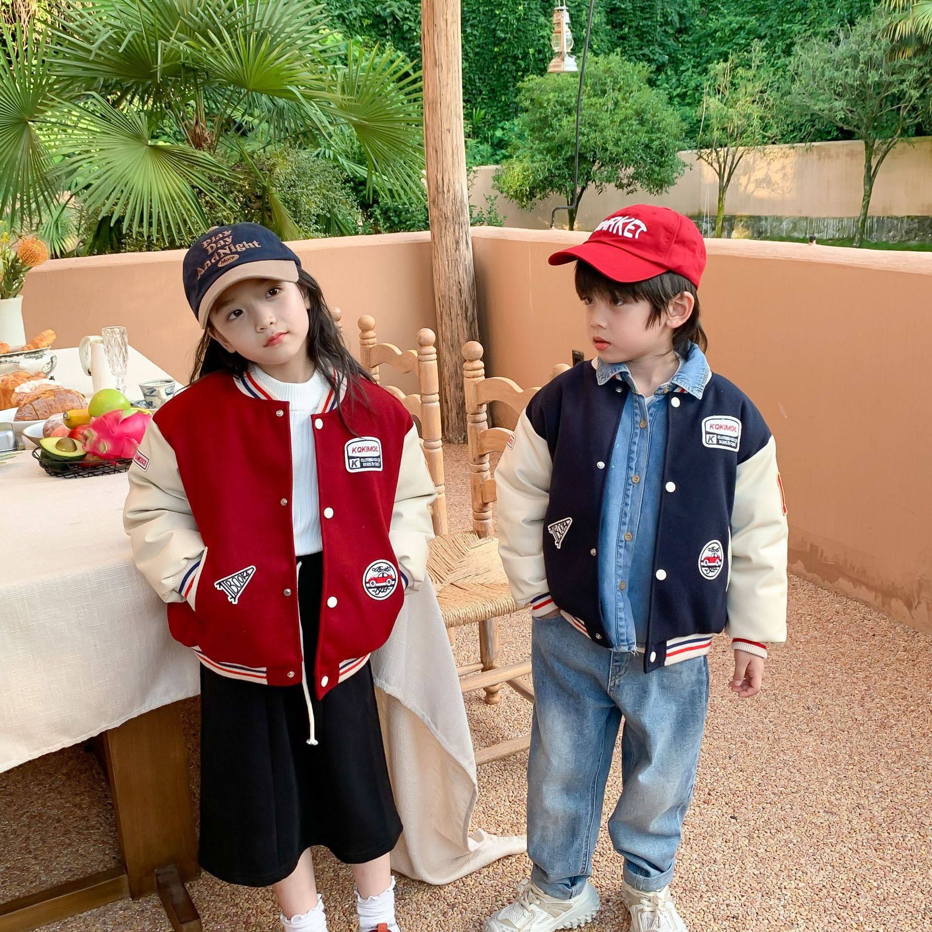 左西正2026新款儿童棒球服男女童加棉外套小中大童秋冬洋气棉服宝