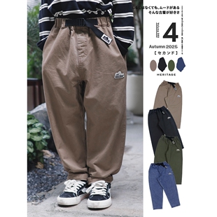 左西正儿童裤子2026秋季新款男童机能工装裤户外耐磨长裤青少年直