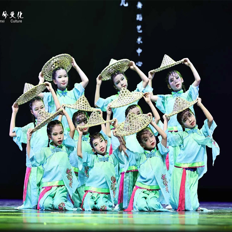 新款青青竹儿舞蹈表演服装儿童女