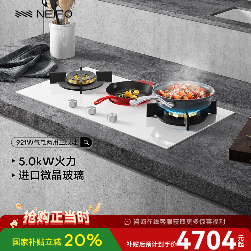 NEIFO/内芙燃气灶气电两用三眼灶