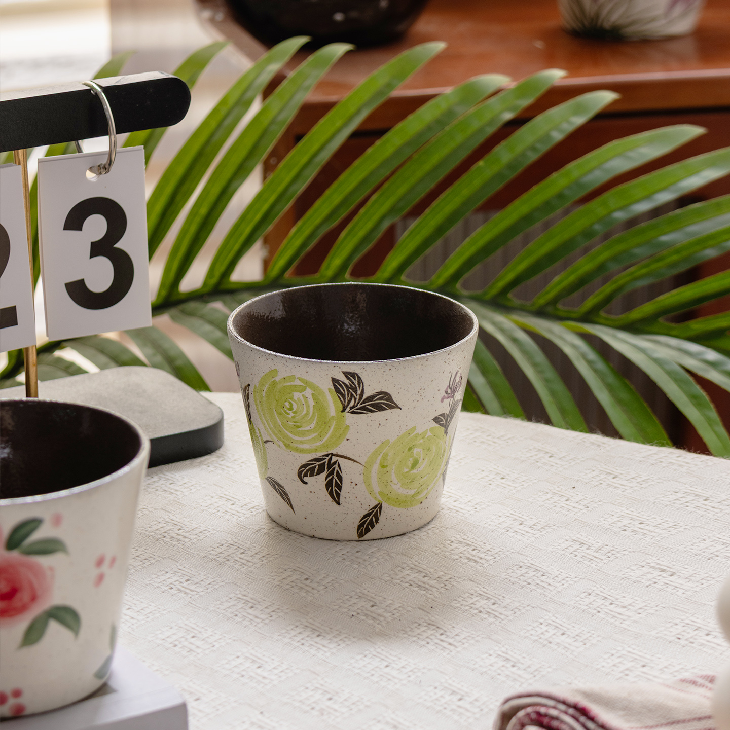 日式复古手绘高级感早餐牛奶杯