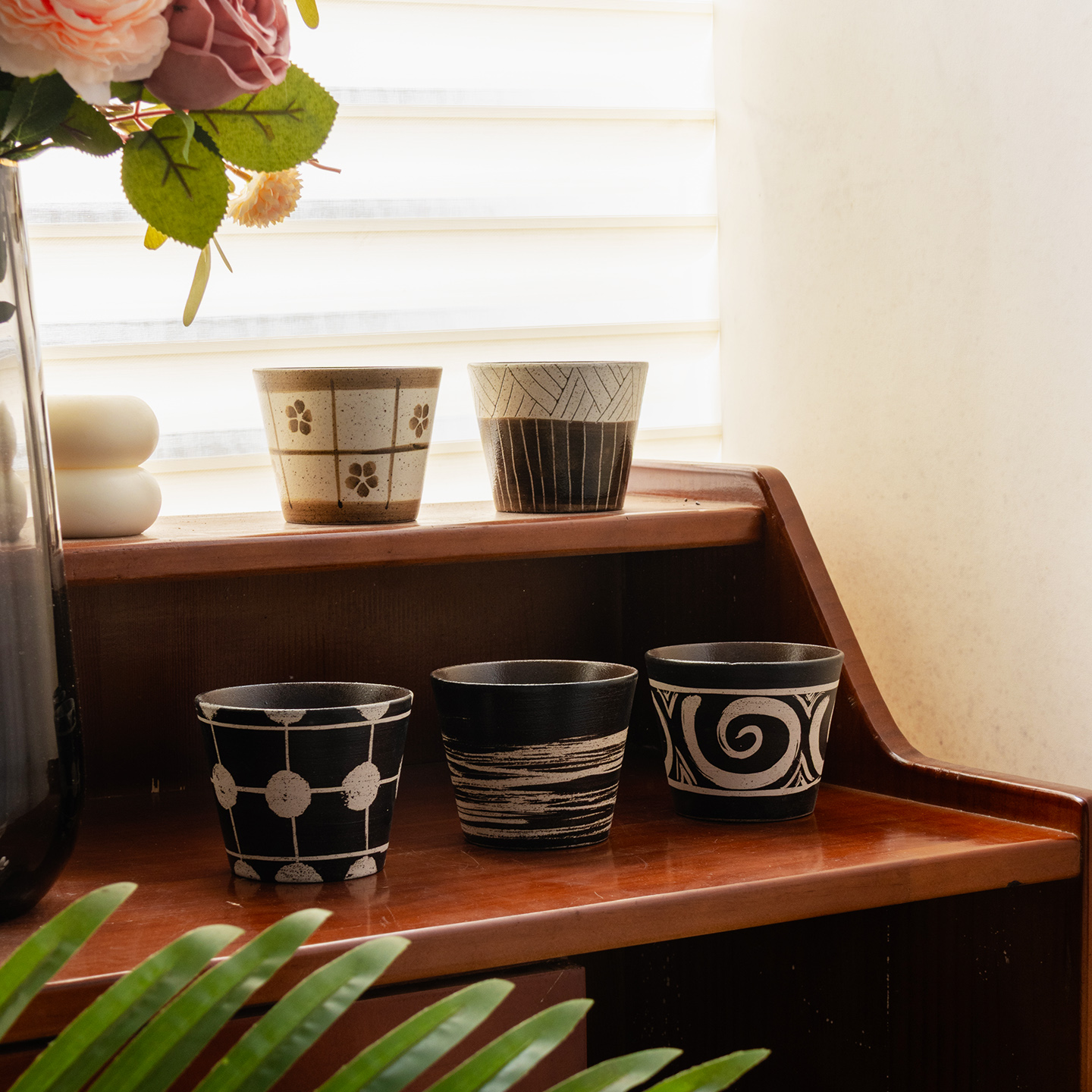 日式复古手绘陶瓷杯子手握杯