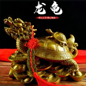铜龙龟摆件纯铜八卦金钱龟小龙头龟办公室家居禅意客厅