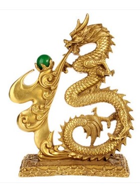 风水黄铜龙摆件龙神座青龙汉龙