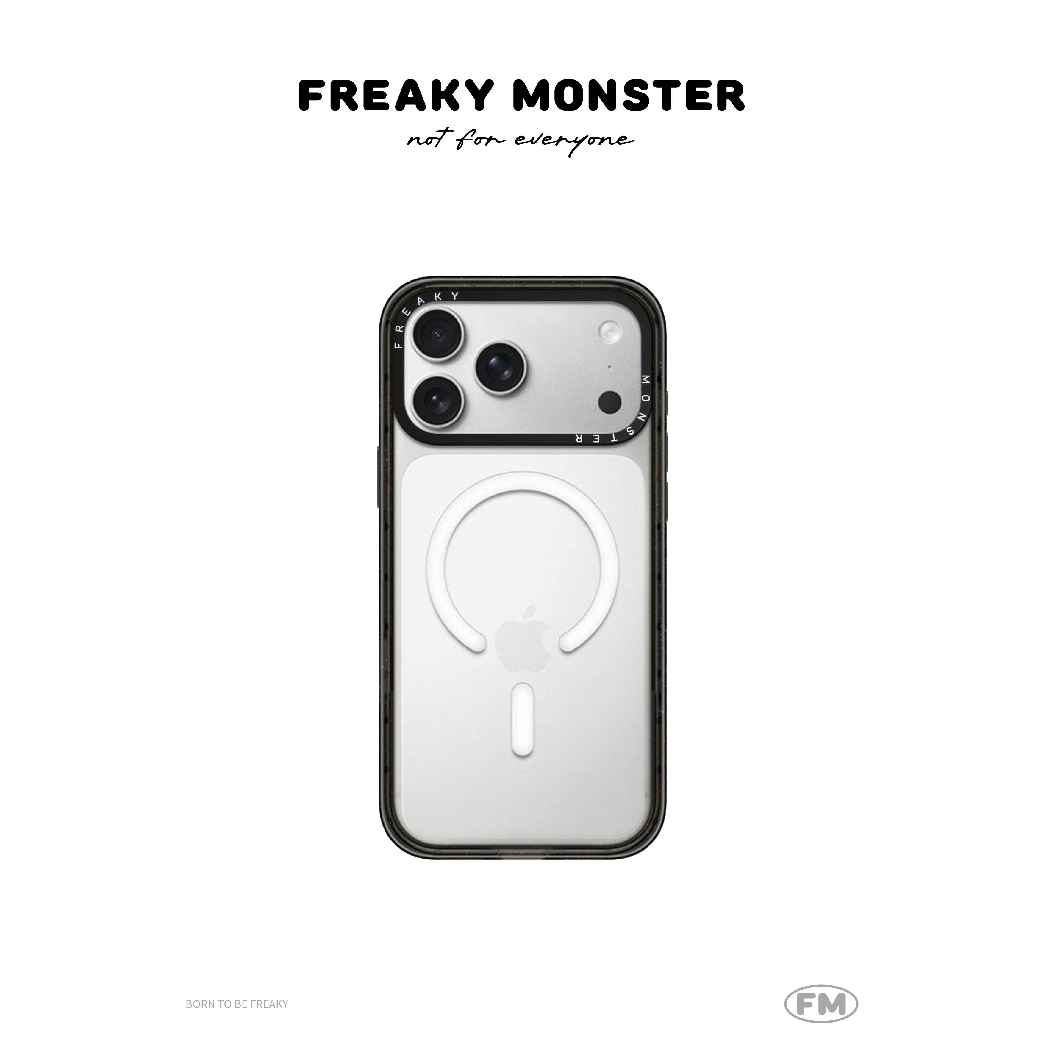 Freaky Monster基础款透明黑框  磁吸手机壳适用于iPhone18/17/16/15