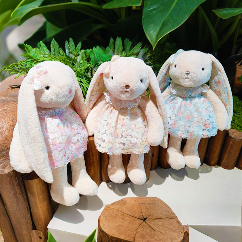 花花公主裙子可爱米兔毛绒公仔陪伴抱枕安抚玩偶布娃娃女生日礼物