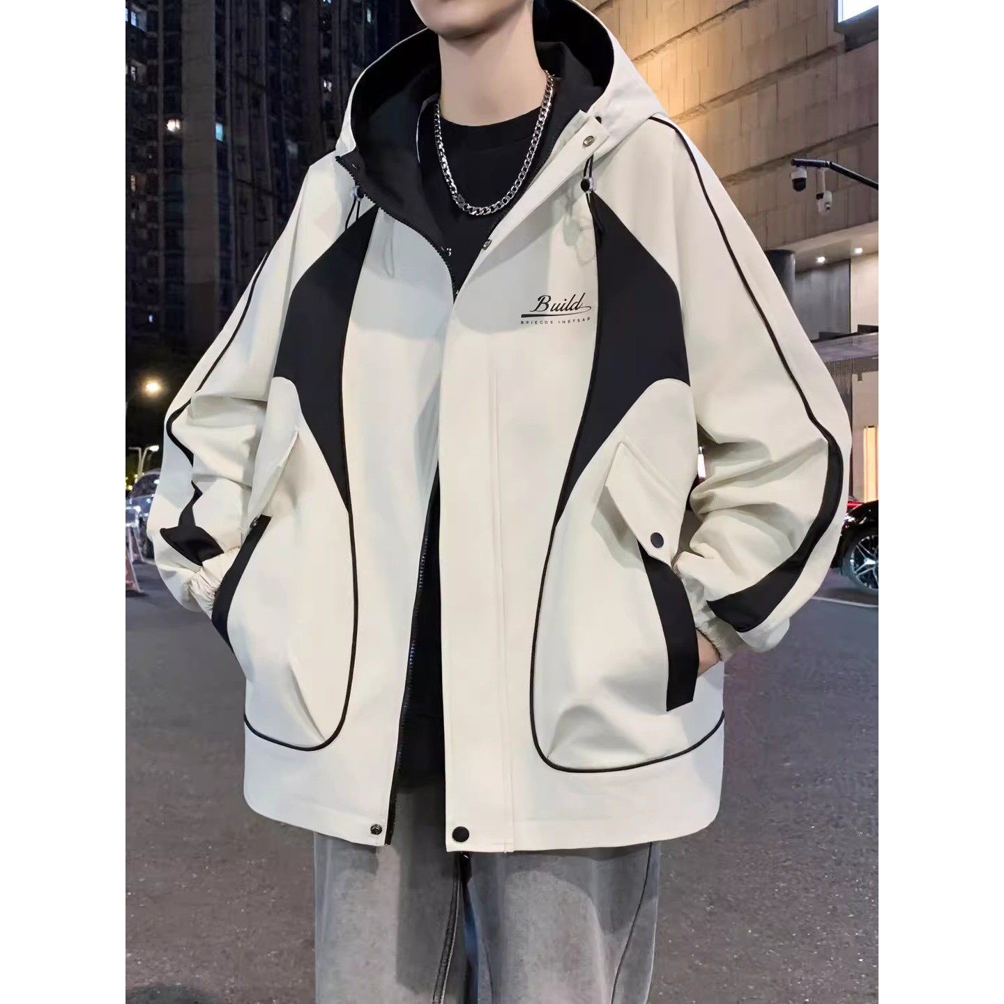 2026新款春秋季冲锋衣外套男初中高中学生青少年帅气大童春装夹克