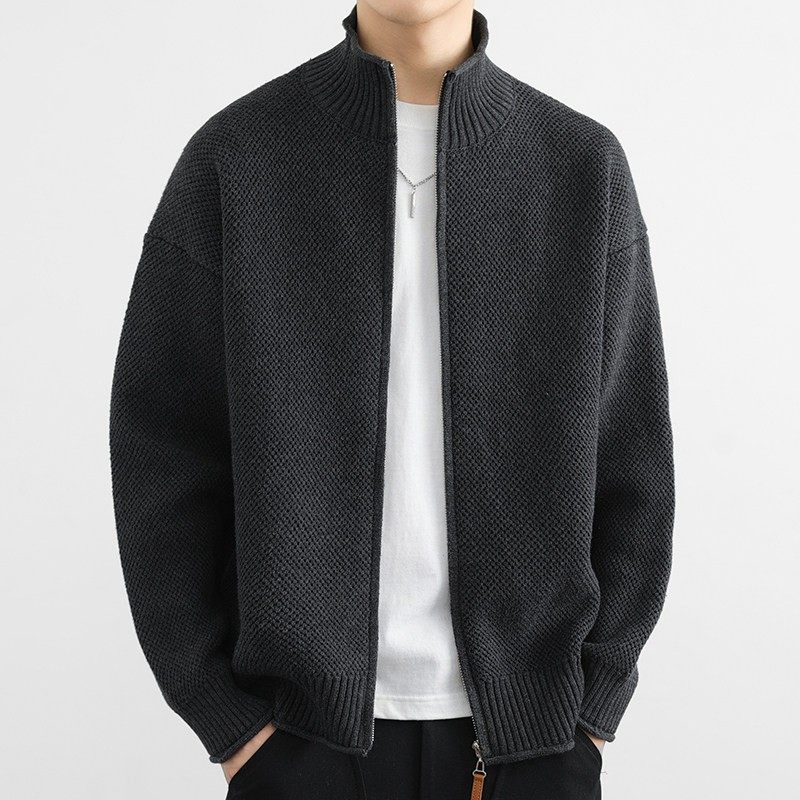 美式潮牌立领开衫外套男春秋季高级感重磅宽松帅气加绒针织夹克男,户外/登山/野营/旅行用品,作训外套/套装/野战套装,淘宝优惠券,粉丝福利购,淘宝优惠卷