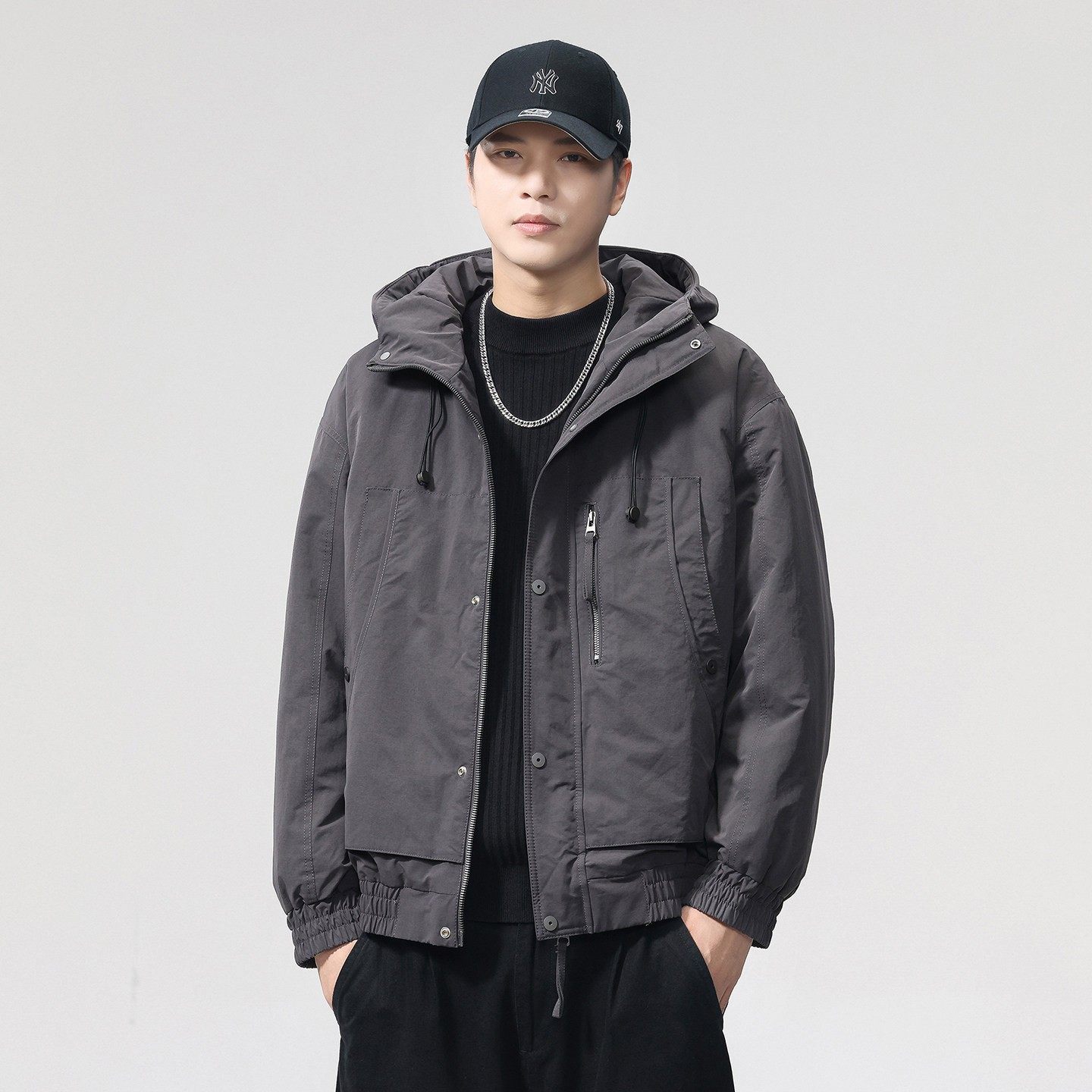 连帽棉服冲锋衣款二棉外套男款2025秋冬季新款加棉加厚工装夹克男,运动服/休闲服装,运动套装,淘宝优惠券,粉丝福利购,淘宝优惠卷