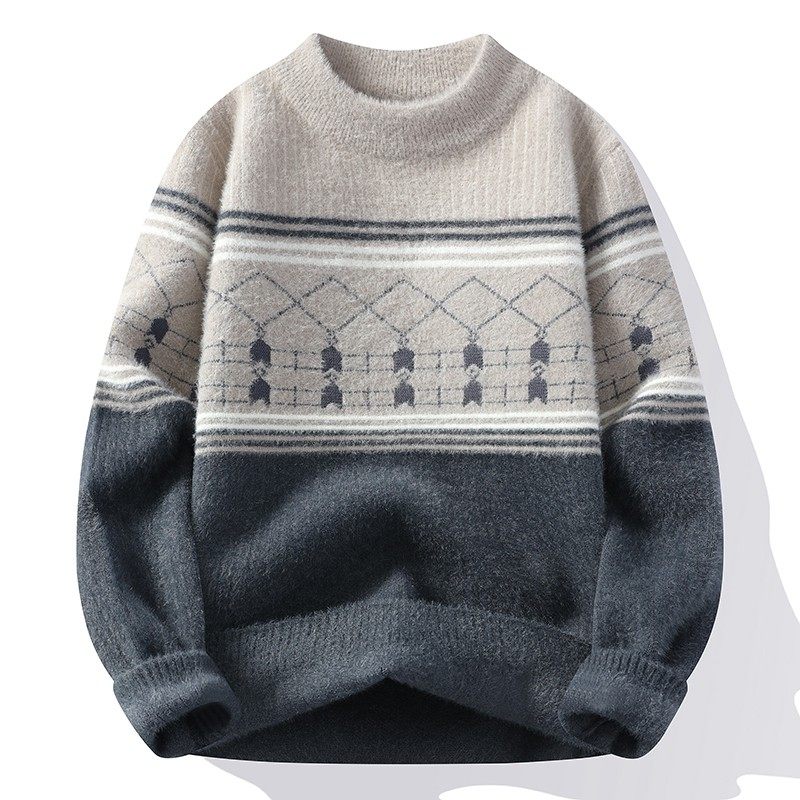 秋冬季水貂绒毛衣男加绒加厚青少年高中学生半高领保暖针织打底衫,运动服/休闲服装,运动套装,淘宝优惠券,粉丝福利购,淘宝优惠卷