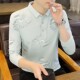 潮流纯棉polo衫 男装 男翻领长袖 潮牌打底衫 秋衣ins t恤休闲秋季 个性