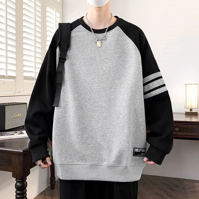 春秋季青少年初高中学生中大童男长袖T恤休闲打底衫潮流帅气卫衣