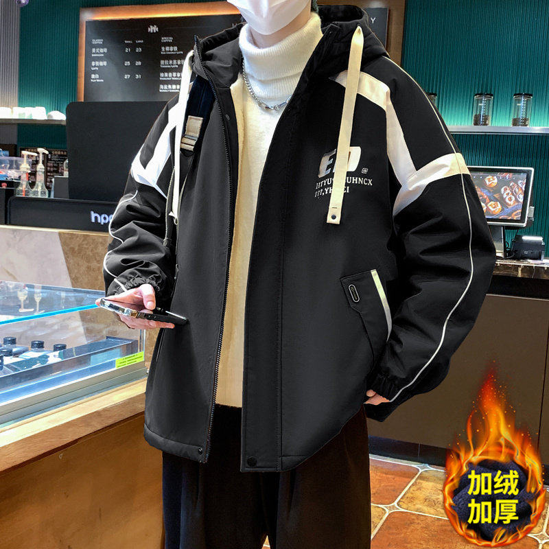 2025新款秋冬季青少年加绒加厚夹克外套男款初中高中学生大童冬装,运动服/休闲服装,运动套装,淘宝优惠券,粉丝福利购,淘宝优惠卷