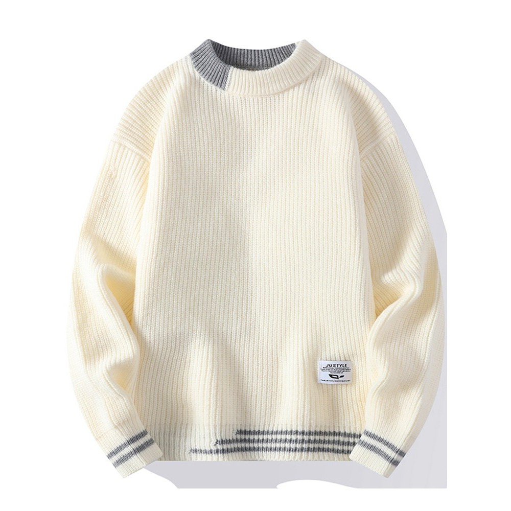 毛衣男款冬季加绒加厚针织衫男生青少年慵懒风内搭保暖打底衫线衣