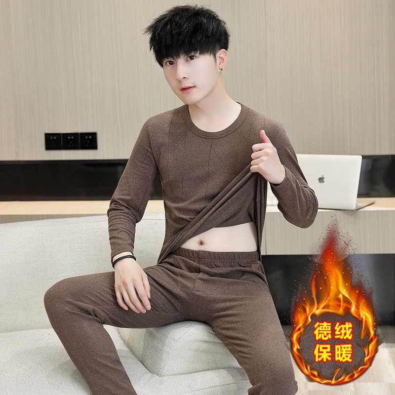 德绒保暖内衣套装男士秋衣秋裤大童2025秋冬季青少年初中高中学生,运动服/休闲服装,运动套装,淘宝优惠券,粉丝福利购,淘宝优惠卷