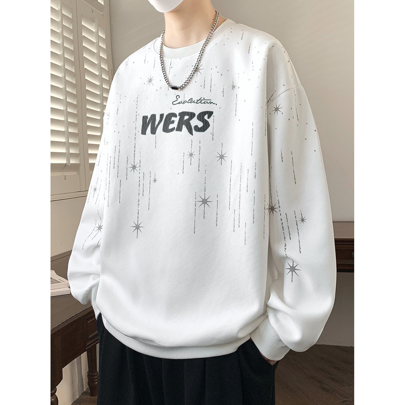 圆领卫衣男春季新款高中初中学生帅气长袖t恤青少年大童春装上衣