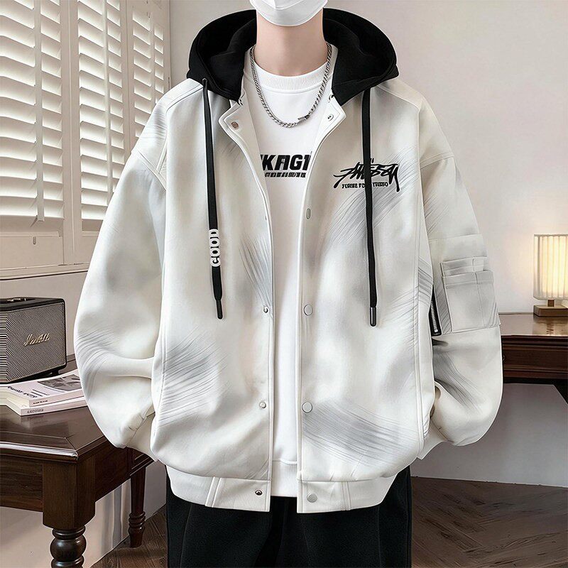 春秋季新款外套男孩初中高中学生潮流休闲夹克青少年大童春装上衣