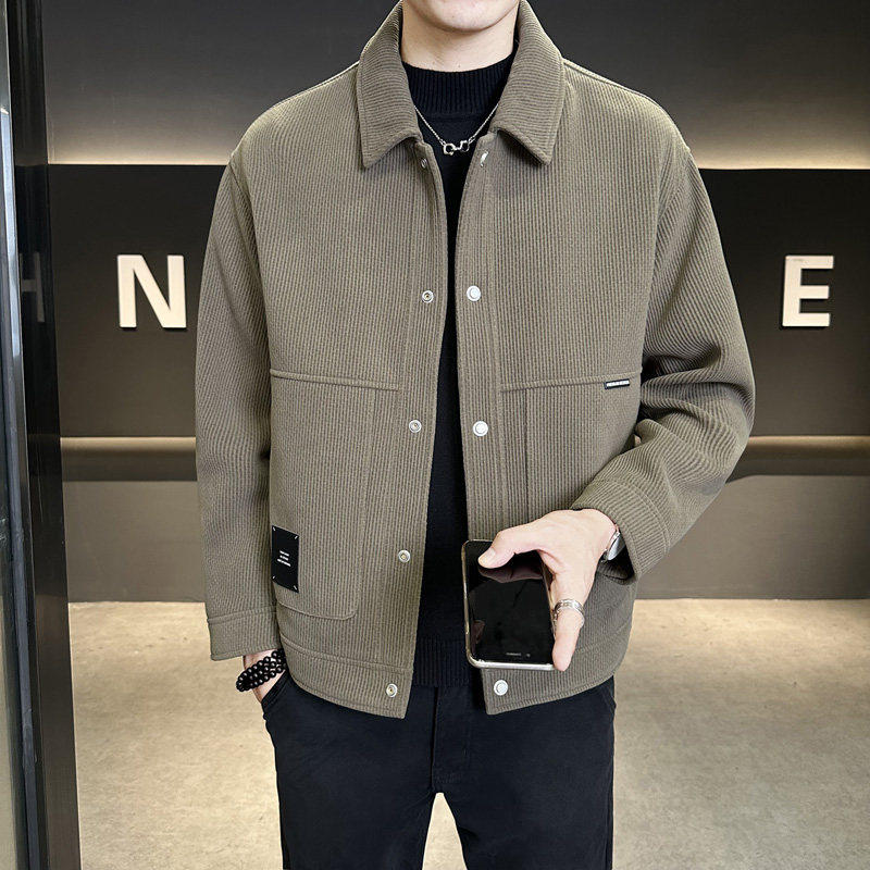 2025秋冬季新款翻领外套男士短款呢子大衣加厚高端行政夹克男毛呢,运动服/休闲服装,运动套装,淘宝优惠券,粉丝福利购,淘宝优惠卷