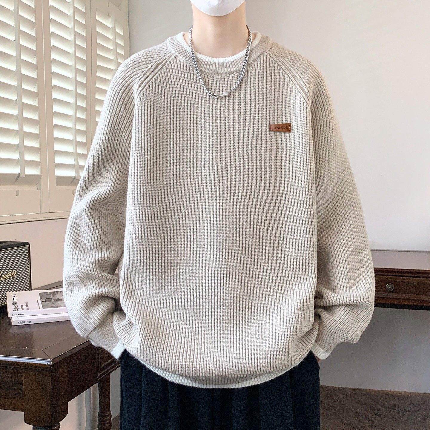 慵懒风圆领毛衣男秋冬季2025新款潮牌休闲男生加厚长袖针织衫线衣,户外/登山/野营/旅行用品,作训外套/套装/野战套装,淘宝优惠券,粉丝福利购,淘宝优惠卷