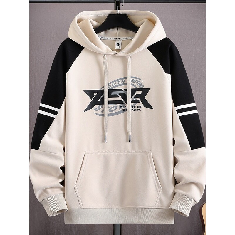 春秋季2026新款卫衣男孩初中学生帅气连帽外套青少年大童春装上衣