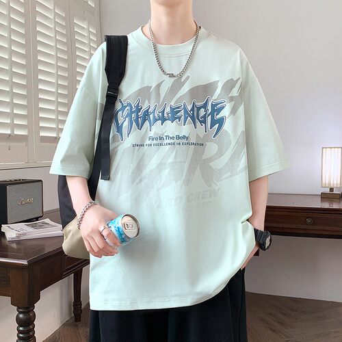 夏季青少年短袖t恤男2026新款大童潮牌高中初中学生宽松衣服夏装