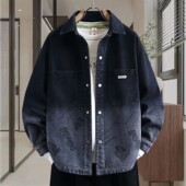 渐变色牛仔外套男春秋季 水洗夹克潮流青少年学生休闲上衣 2026新款