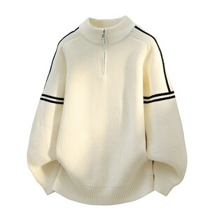 半高领拉链毛衣男生秋冬季新款学生毛线衣服大童青少年针织衫男装