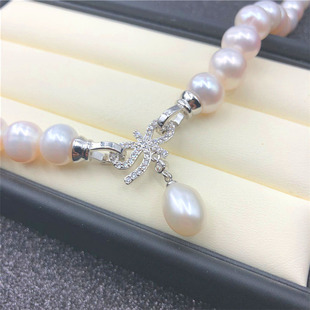 包邮925银镶钻扣 穿串珍珠项链手链吊坠珍珠扣子 连接扣头DIY配件