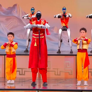 演出服男女童科技感练功服比赛服 儿童武术表演服春晚武Bot同款