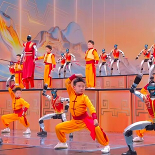 演出服儿童中小学生少儿功夫武术服太极服 春晚武术表演舞BOT同款