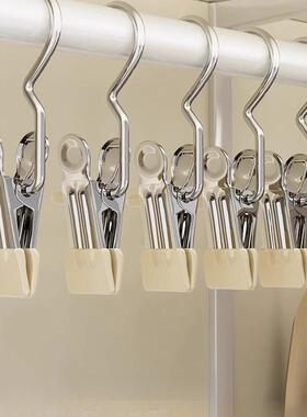 【10个3.88】裤夹子家用无痕多功能带挂钩裤夹子收纳神器衣架带钩