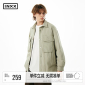 羽绒服男复古工装 休闲轻薄衬衫 感大口袋翻领外套女 APYD INXX