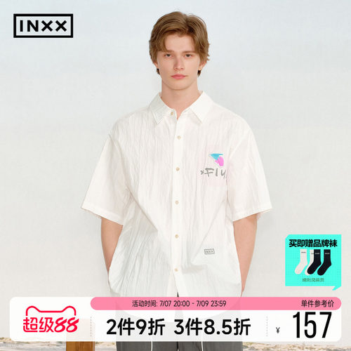 INXX美式宽松短袖衬衫夏季
