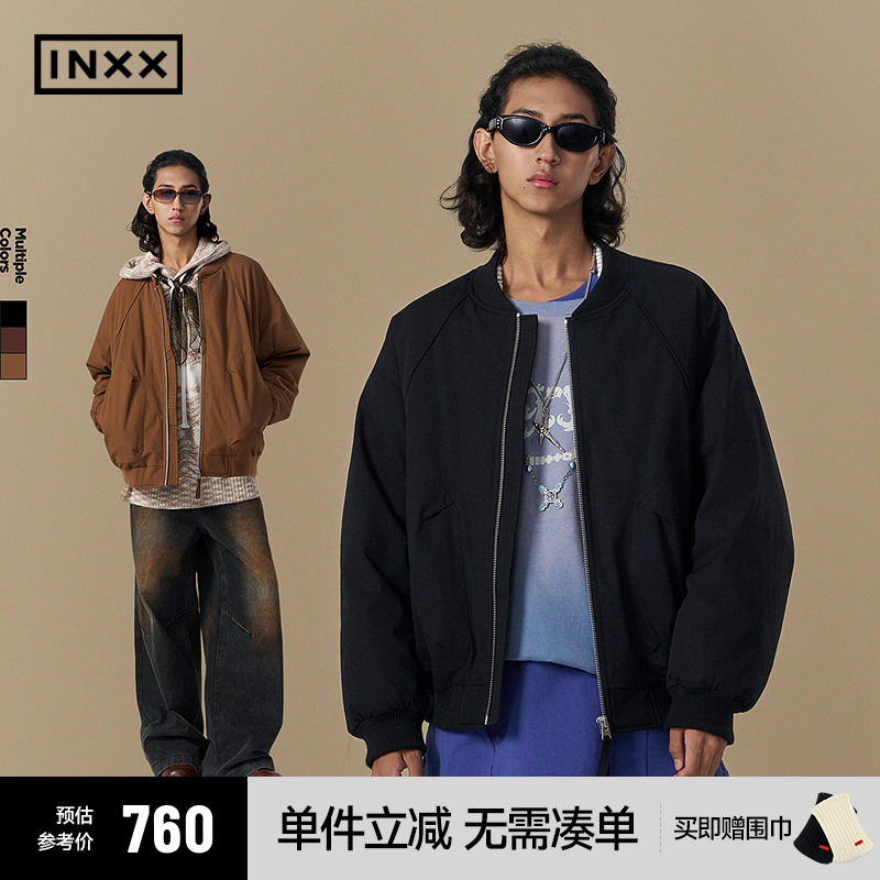 【INXX】90白鸭绒休闲百搭棒球领羽绒服男女同款轻薄保暖夹克外套