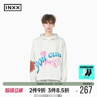 【inxxstreet】商场同款新款宽松套头连帽个性休闲卫衣男女同款