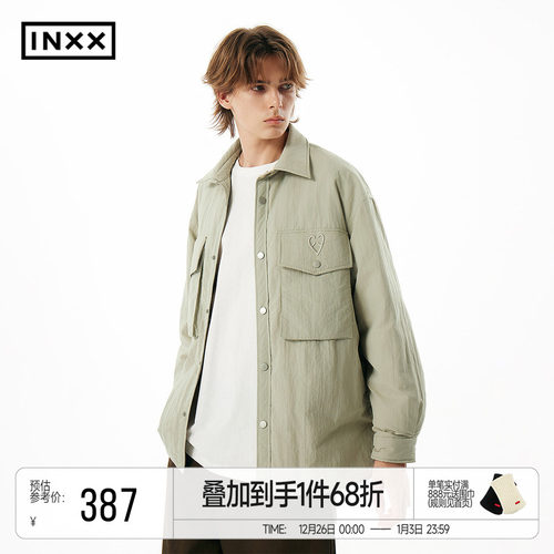 INXX APYD 休闲轻薄衬衫羽绒服男复古工装感大口袋翻领外套女