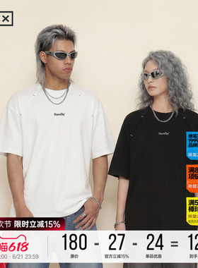 明星同款INXX Standby黑白插肩短袖T恤男2026夏季基础宽松上衣女