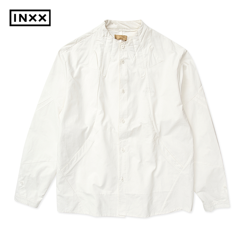 INXX时尚基础款纯色长袖衬衫男解构设计显瘦上衣女XGF3041372