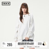 INXX街头风假两件潮流宽松套头卫衣男女同款 休闲上衣情侣装