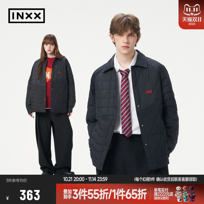 【INXX】轻薄防寒小翻领刺绣夹克棉服休闲简约百搭外套男女同款