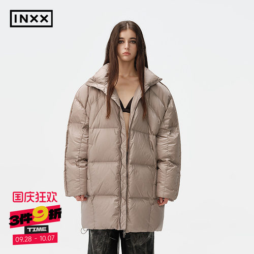 INXX&TOFOURTH 时尚休闲立领鸭绒羽绒服舒适保暖宽松外套纯色情侣