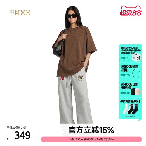 INXX个性做旧拼接中性风短袖