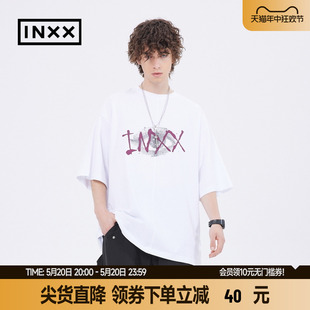 五分袖 nirvana涅槃重生系列夏新品 inxxstreet 短袖 T恤男女同款